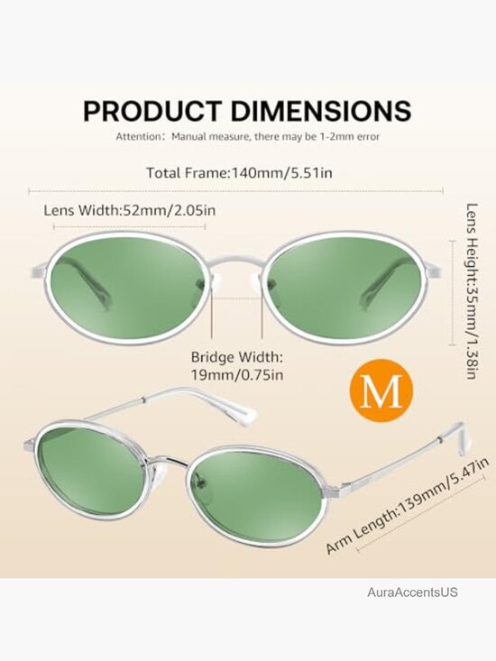 Polarized Oval Metal TR90 Sunglasses UV400 Protection